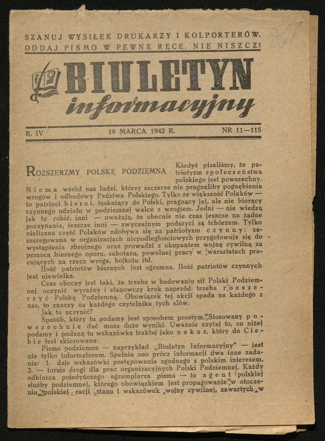 Biuletyn Informacyjny March 19 1942